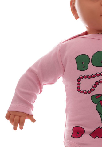 Боди с длинным рукавом для девочки интерлок вся в маму розовое MiniPapi 62 см (30899) BABYKROHA (297199396)