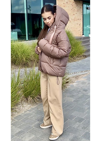 Коричнева зимня зимова куртка для дівчинки мокко 127171 No Brand