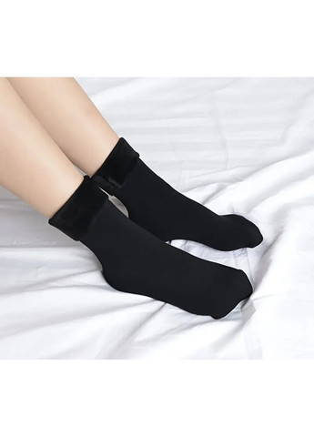 Чёрные носки на флисе однотонные (365858660)