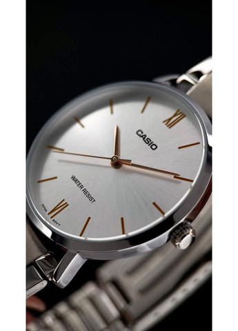 Женские кварцевые наручные часы (Касио) LTP-VT01D-7B, минеральное стекло, подсветка, влагостойкие Casio (364221155)