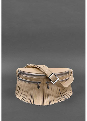 Шкіряна жіноча сумка на пояс Spirit світло-бежева BlankNote поясна сумка (348359392)