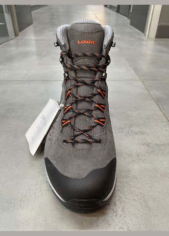 Ботинки мужские трекинговые Explorer Gtx Mid р, Grey/ flame ( /оранжевый), туристические ботинки Lowa (362601605)