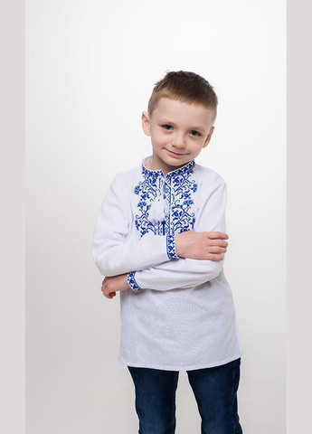 Біла вишиванка для хлопчика vishivano4ka 717-3с візерунок квітковий бавовна (306645544)
