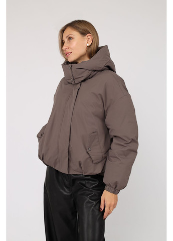 Кавова демісезонна куртка коротка жіноча колір капучино cb-00277870 Yuki