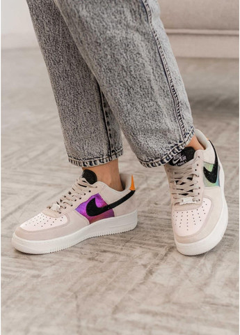 Сірі Осінні кросівки чоловічі nike air force 1 white grey 3 найк аір форс 1 преміум No Brand