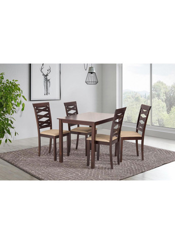 Комплект кухонний Стіл + 4 стільці BROOKLIN (Горіх Темний) 857505-02 857505 Comfort Line (355467877)