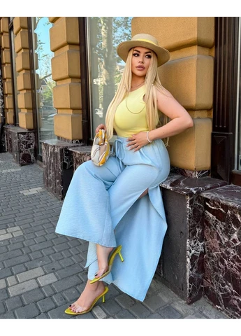 Жіночі лляні штани вільного крою MonCher (397036930)