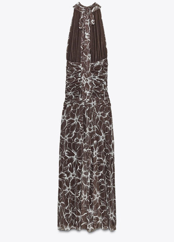 Комбинированное платье Zara с цветочным принтом