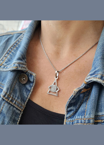 Срібна Підвіска оберіг амулет Око Божественної мудрості чорнене срібло 925 проби (АРТ.89016ч) 4.60г No Brand (306741993)