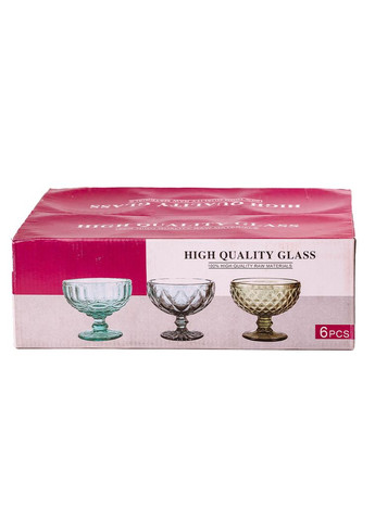 Креманки з товстого скла набір 6 штук по 300 мл Сірий TS Kitchen (315637525)