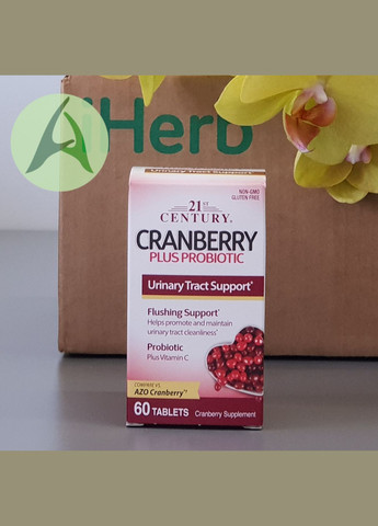 Журавлина з пробіотиком, 60 таблеток. Здоров'я сечовивідних шляхів 21st Century (314524366)