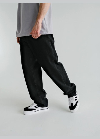 Чоловічі трендові широкі чорні джинси беггі, джинсові штани молодіжні baggy No Brand (315001135)