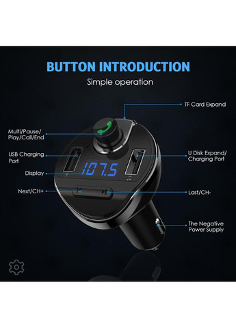 FM трансмиттер для автомобиля Criacr Bluetooth USB No Brand (354828944)