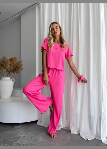 Малиновая трикотажная пижамка тройка Osoblyva