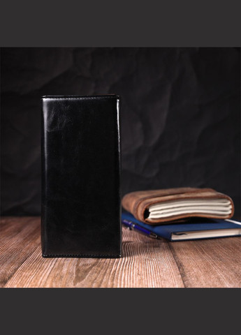 Горизонтальный женский кошелек из качественной экокожи 19087 Черный KIVI (331907186)