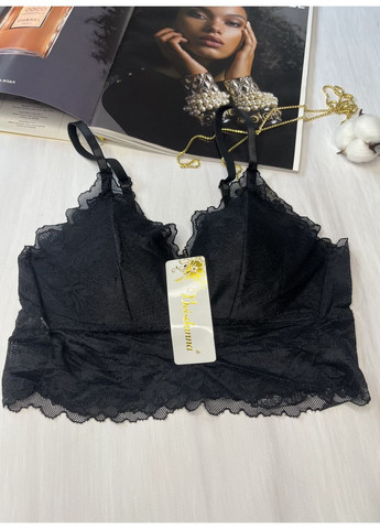 Чорний топ топ мереживний з вирізом на спині Beisdanna без кісточок