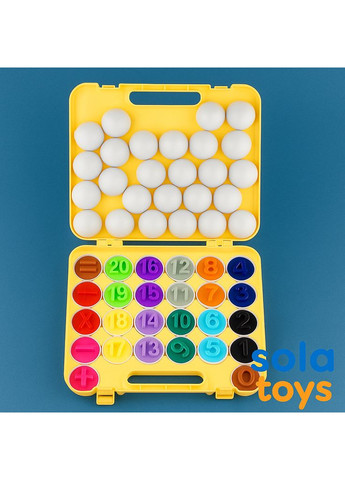 Обучающая игра “Кульки и цифры” 26 яиц в кейсе. Сортер Учебный набор сортер в кейсе 26 элементов | яйца с цифрами и цвета No Brand (364553200)