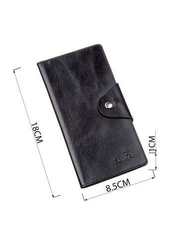 Гаманець чоловічий вертикальний зі шкіри Алькор на кнопках 16173 Чорний Shvigel (329147499)