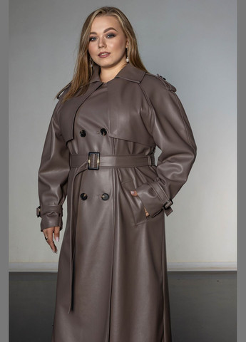 Стильний тренч мокко Jadone Fashion тренчкот на гудзиках демісезон (302437652)