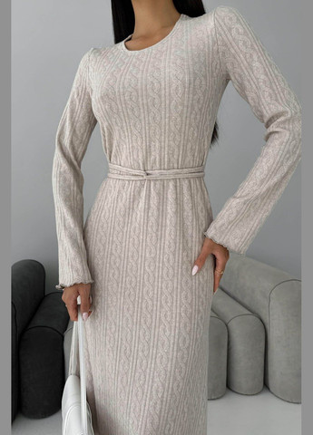 Бежевое деловое, повседневный, праздничный, вечернее современное платье бежевого цвета Jadone Fashion однотонное