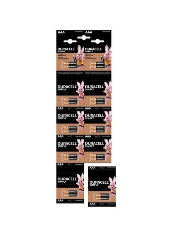 Батарейка Duracell ААА LR3 Alkaline 1.5V 1шт на блістері No Brand (334847500)