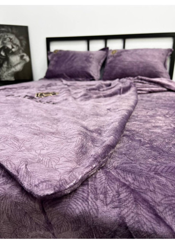Велюровое постельное белье Caresse полуторное 160х210 простыня на резинке 140х200х25 виноград No Brand (372600967)