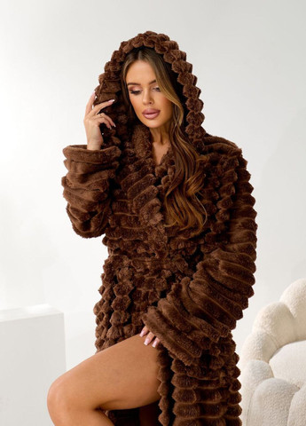 Женский махровый халат миди с капюшоном Selim-tekstil (370143780)