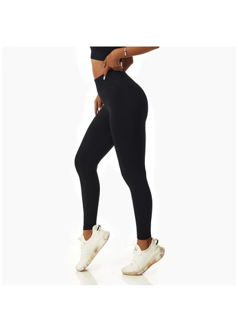 Черные демисезонные женские лосины с высокой посадкой спортивные леггинсы для фитнеса (os-0006-1) OSPORT