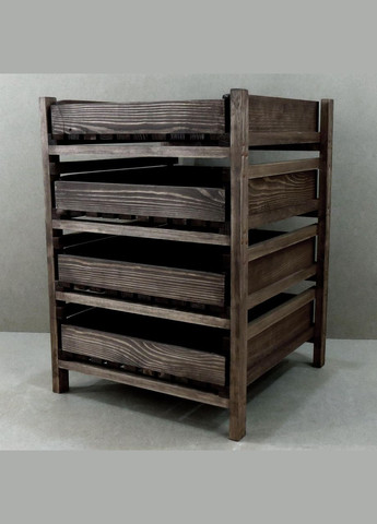 Стелаж для овочів і фруктів з дерева Каррент 4 мокко (ЯХТ-400410) No Brand (327866716)