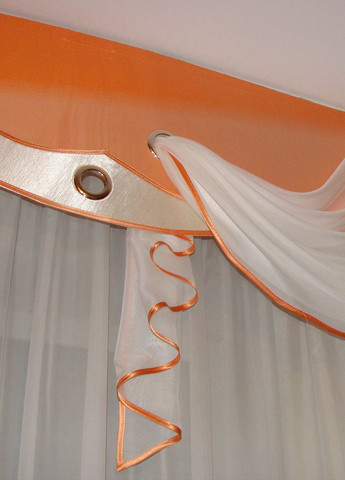 Жесткий ламбрекен Три Волны 250см персиковый с оранжевым (61_1ж) Firanka Style (340111983)