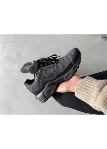 Черные демисезонные кроссовки мужские nike air max tn plus gtx grey/black найк аир макс тн плюс черные No Brand