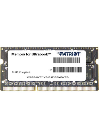 Оперативна пам'ять Patriot sodimm ddr3l 4gb 1600 mhz (268144066)