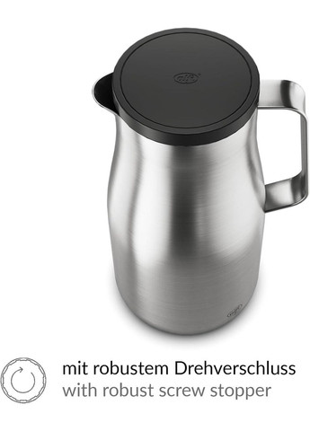Термос-глечик Studio з матової нержавіючої сталі обʼємом 1 л вакуумний для збереження гарячих і холодних напоїв Alfi (372154168)