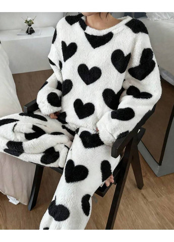 Біла зимня піжама жіноча кофта + брюки Гермес