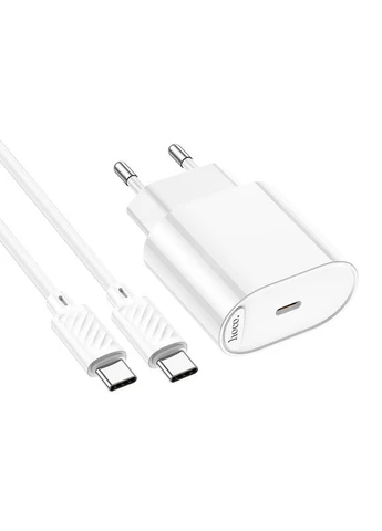 Сетевое зарядное устройство с кабелем C109A(PD20W) Fighter single port PD20W charger set(C to C) Hoco (389299488)
