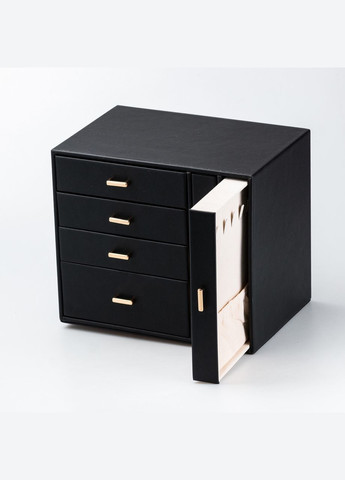 Скринька органайзер для ювелірних прикрас біжутерії 23 х 17.5 х 26 см Чорна Happy Life (315637891)