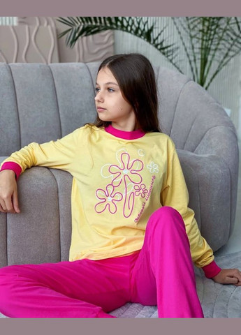 Жовта всесезон піжама для дівчинки (підліткова) hc (h001-6076-001-33-2-1) No Brand
