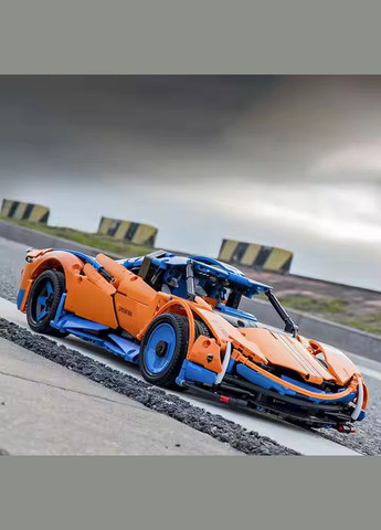 Конструктор спортивна машина Pagani на управлінні на 1883 деталі, колір синій з помаранчевим Mould King (358688549)