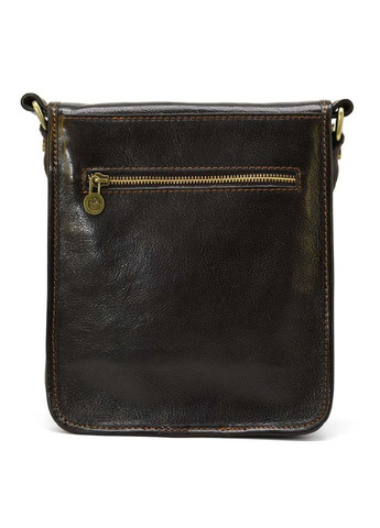 Чоловіча шкіряна сумка через плече компактний месенджер із натуральної шкіри коричнева 26*22*8 см Firenze (329151305)