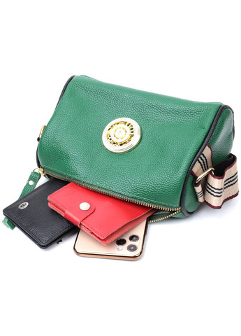 Жіноча сумка Vintage з оригінальною прикрасою із натуральної шкіри зелена (sku_22261) No Brand (329853345)