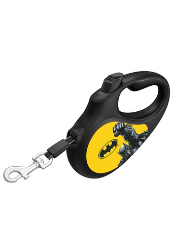 Повідець-рулетка для собак R-leash "Бетмен Жовтий" L до 50 кг 5 м світловідбивна стрічка Чорний WAUDOG (279565560)