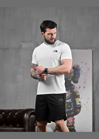Стильний чоловічий костюм The North Face шорти+футболка чорно-білий Freedom (340248571)