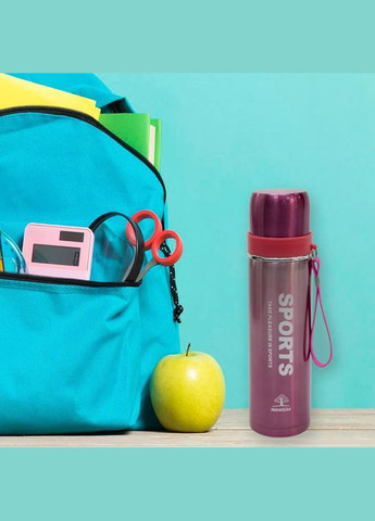 Термос Sports 500 мл із нержавіючої сталі 316, подвійна вакуумна ізоляція Pink Stenson (342098924)