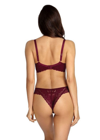 Трусики бразиліана з мереживом Ewa Bien Jasmin C322 burgundy/beige (297412850)