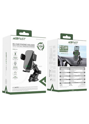 Автодержатель для телефона с БЗП D53 беспроводной автомобильный держатель с электрическим клеммом для ноутбука Black Acefast (369472892)