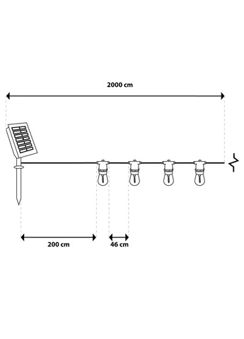 Солнечная LED гирлянда Lumiled 20 м 40 ламп E27 USB-C теплый свет 2700K IP65 No Brand SOLENA (400576455)