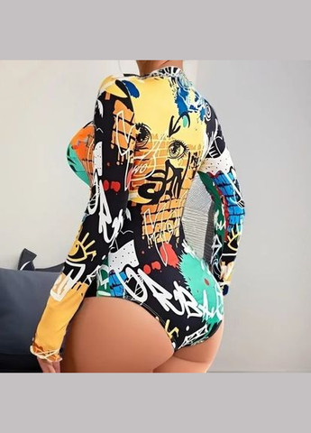 Боди женское с принтом "Граффити", длинный рукав (арт. 313) No Brand (352168186)