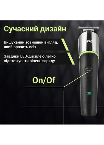Профессиональный триммер для волос 4 насадки Компактный триммер для бороды USB-зарядка 5 Вт VGR (367724687)