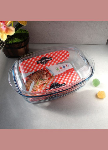 Жаропрочная стеклянная форма для духовки с крышкой 4.3+2.2л Cuisine, стеклянная кастрюля O CUISINE (308360992)