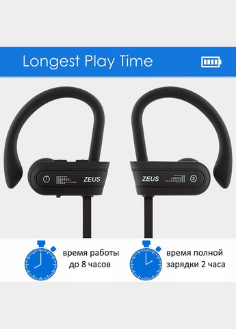 Bluetooth Наушники WORKOUT с HD Stereo Sound системой и прочной фиксацией для тренировок Waterproof IPx7 (50131020) Zeus (300694436)